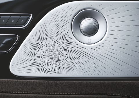 Two speakers of the available audio system are shown in a 2024 Lincoln Aviator® SUV | Northgate Lincoln in Port Huron MI
