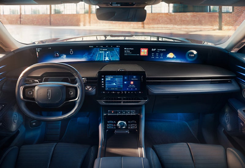 A large panoramic display is shown on the dashboard of a 2024 Lincoln Nautilus® SUV | Northgate Lincoln in Port Huron MI