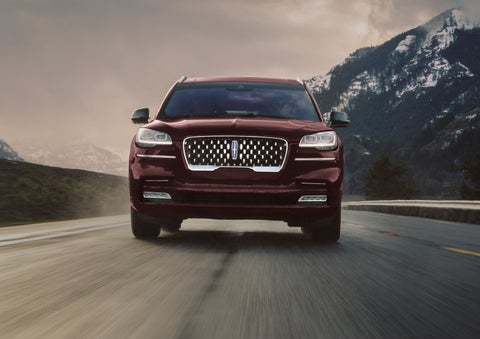 A 2024 Lincoln Aviator® SUV is shown in the Diamond Red exterior color. | Northgate Lincoln in Port Huron MI