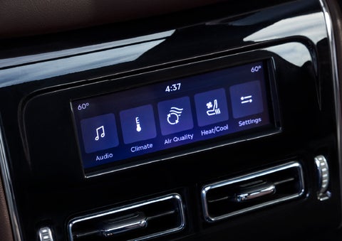 Driver controls like music, temperature, air quality, settings, and heat/cool seats are shown. | Northgate Lincoln in Port Huron MI