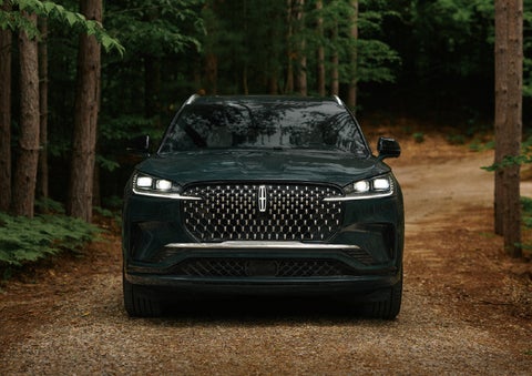 The front grille of a 2027 Lincoln Aviator® Black Label™ SUV is shown. | Northgate Lincoln in Port Huron MI