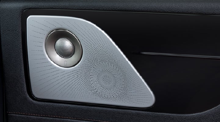 A close-up view of the available Revel® Ultima 3D Audio System. | Northgate Lincoln in Port Huron MI
