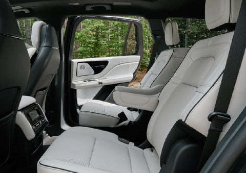 A side view of the second row with captain’s chairs in a 2027 Lincoln Aviator® Black Label™ SUV. | Northgate Lincoln in Port Huron MI